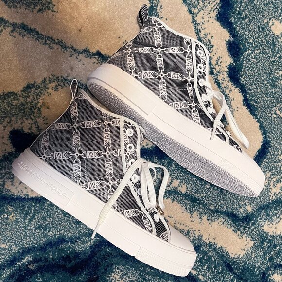 Evy Empire Logo Jacquard High-Top Sneaker Blck/Optic White Sz 11 - Picture 2 of 7